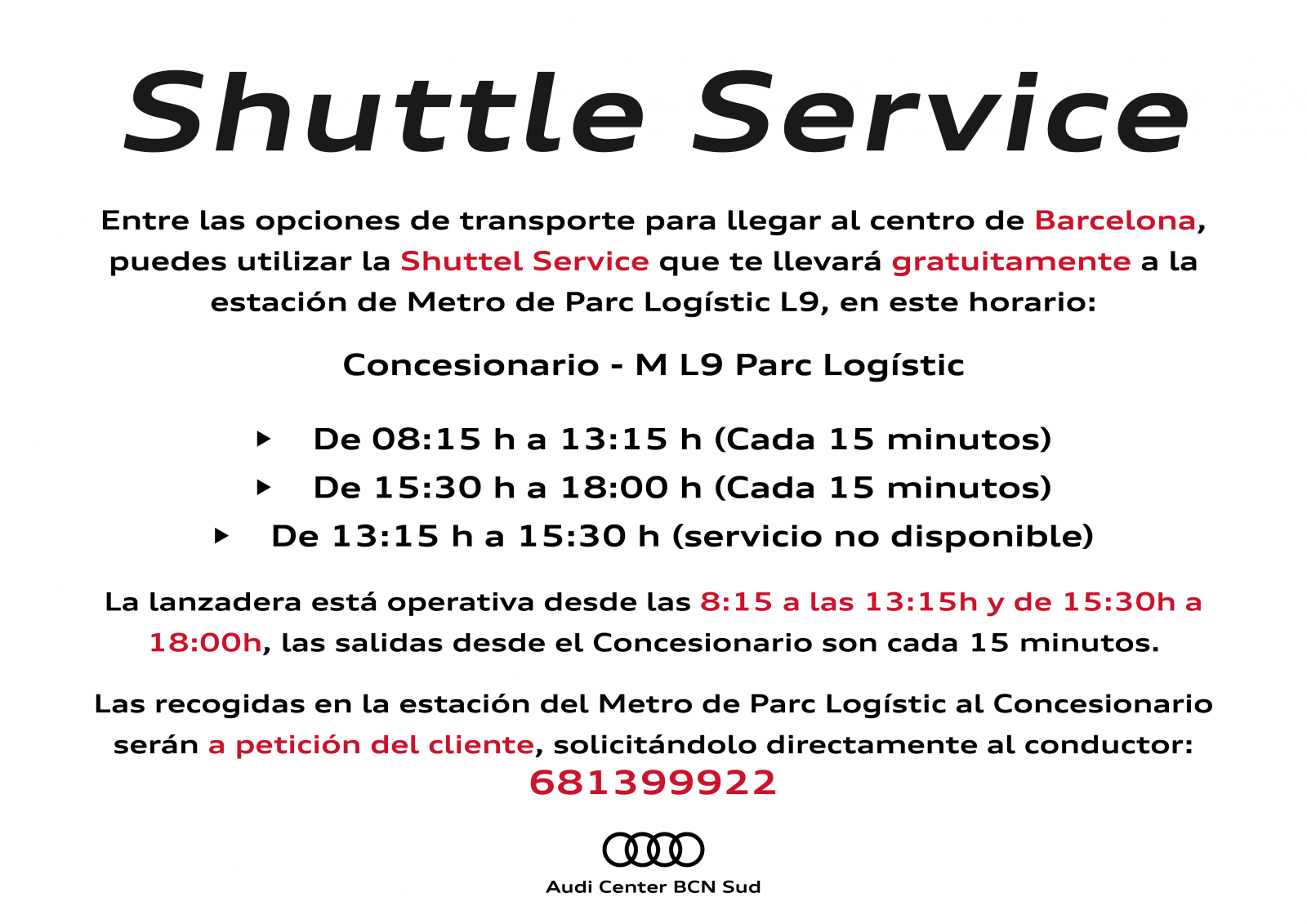 Shuttle Service Audi Barcelona